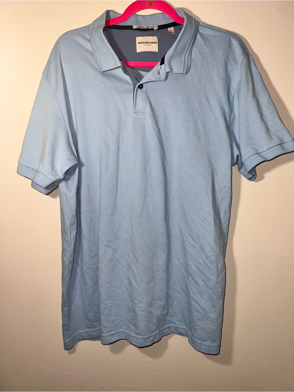 Scotch & Soda Powder Blue Men's Polo Shirt